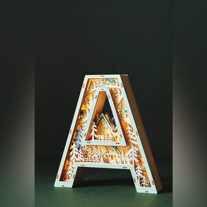 Anthropologie Monogram Wonderland Light-Up Scene letter A